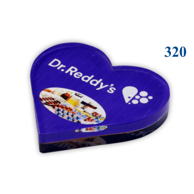 Paper Weight Heart Shape Acrylic : Code 320