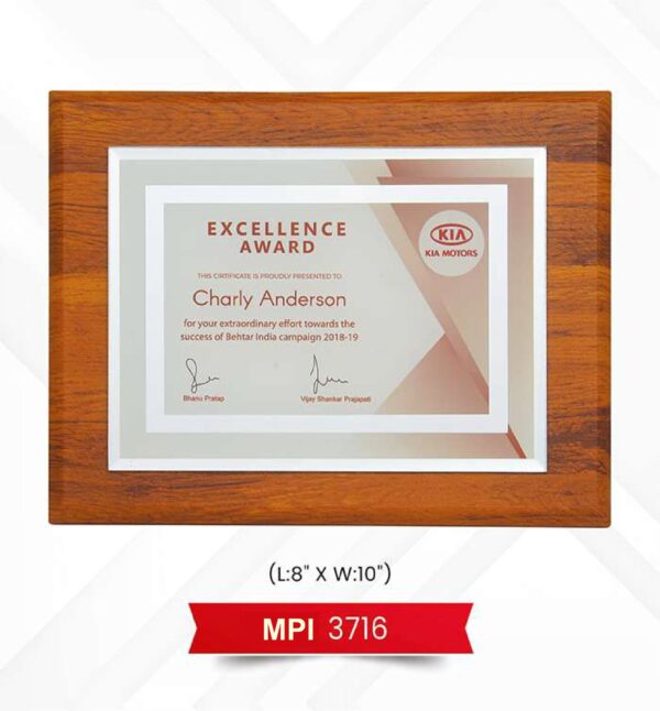 Plaque Trophy Code : MPI 3716