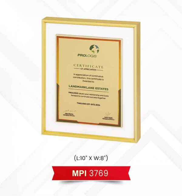 Plaque Trophy Code : MPI 3769