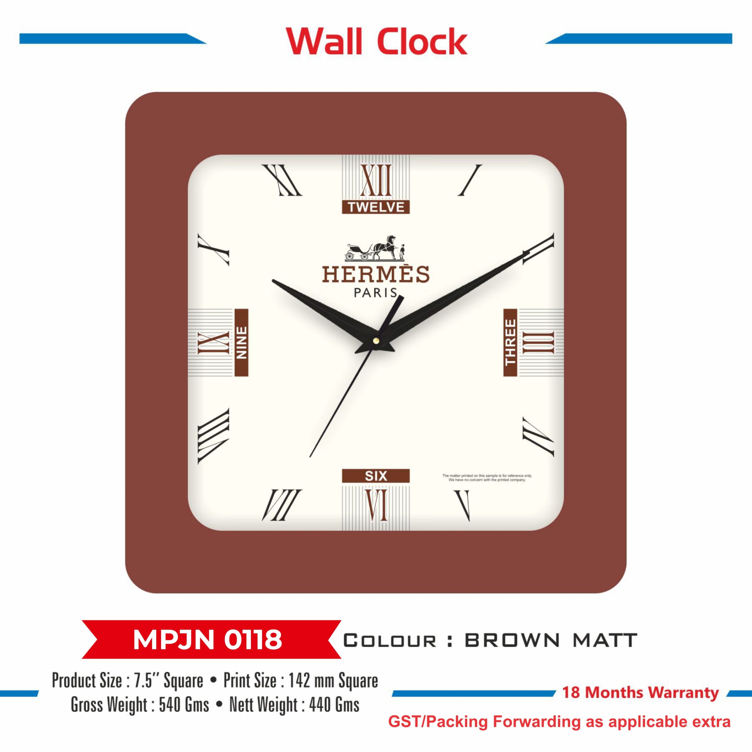 Wall Clock - Code : MPJN 0118