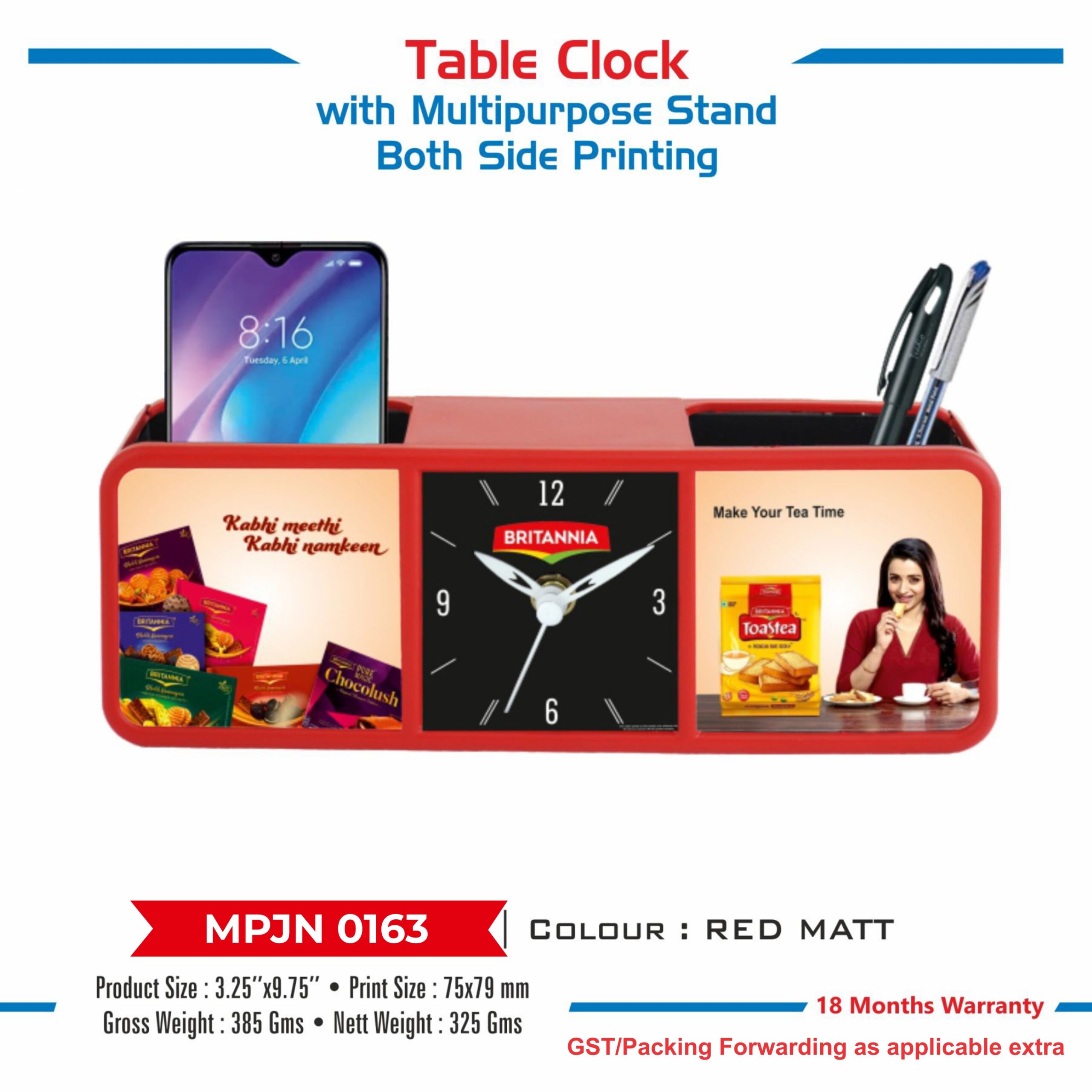 Table Clock with Multipurpose Stand - Code : MPJN 0163