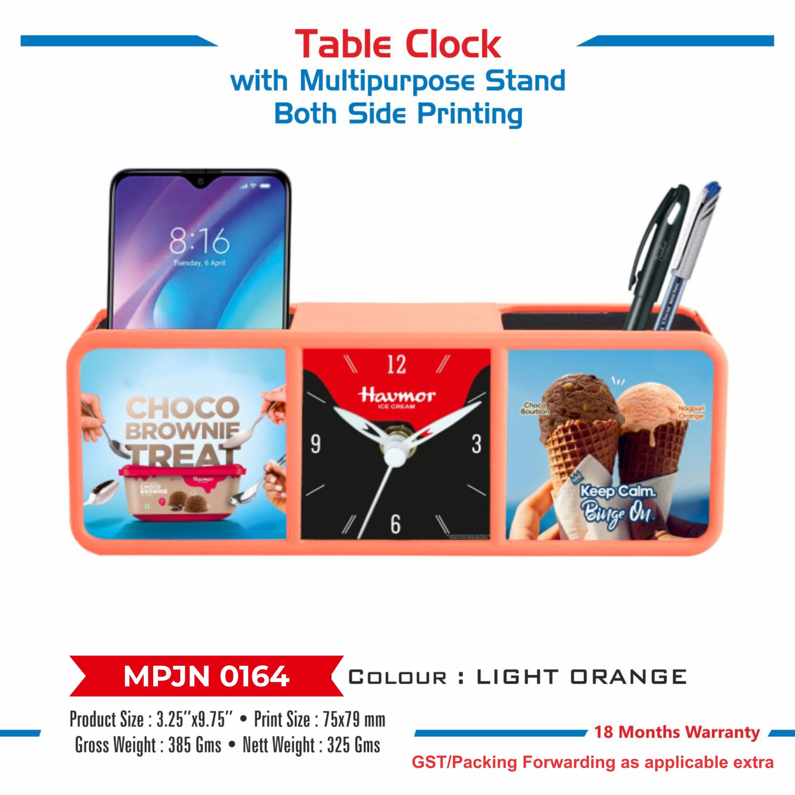 Table Clock with Multipurpose Stand - Code : MPJN 0164