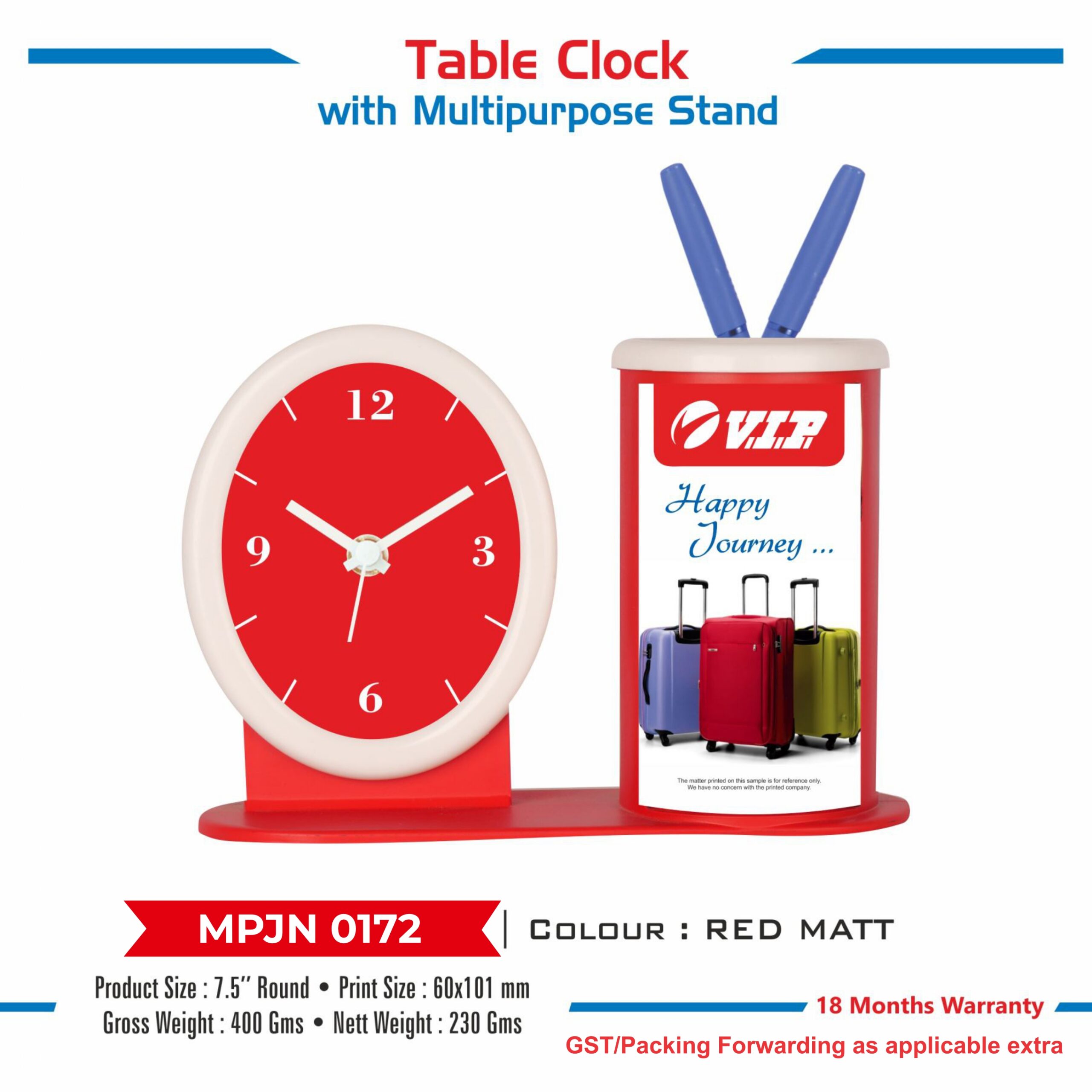 Table Clock with Multipurpose Stand - Code : MPJN 0172