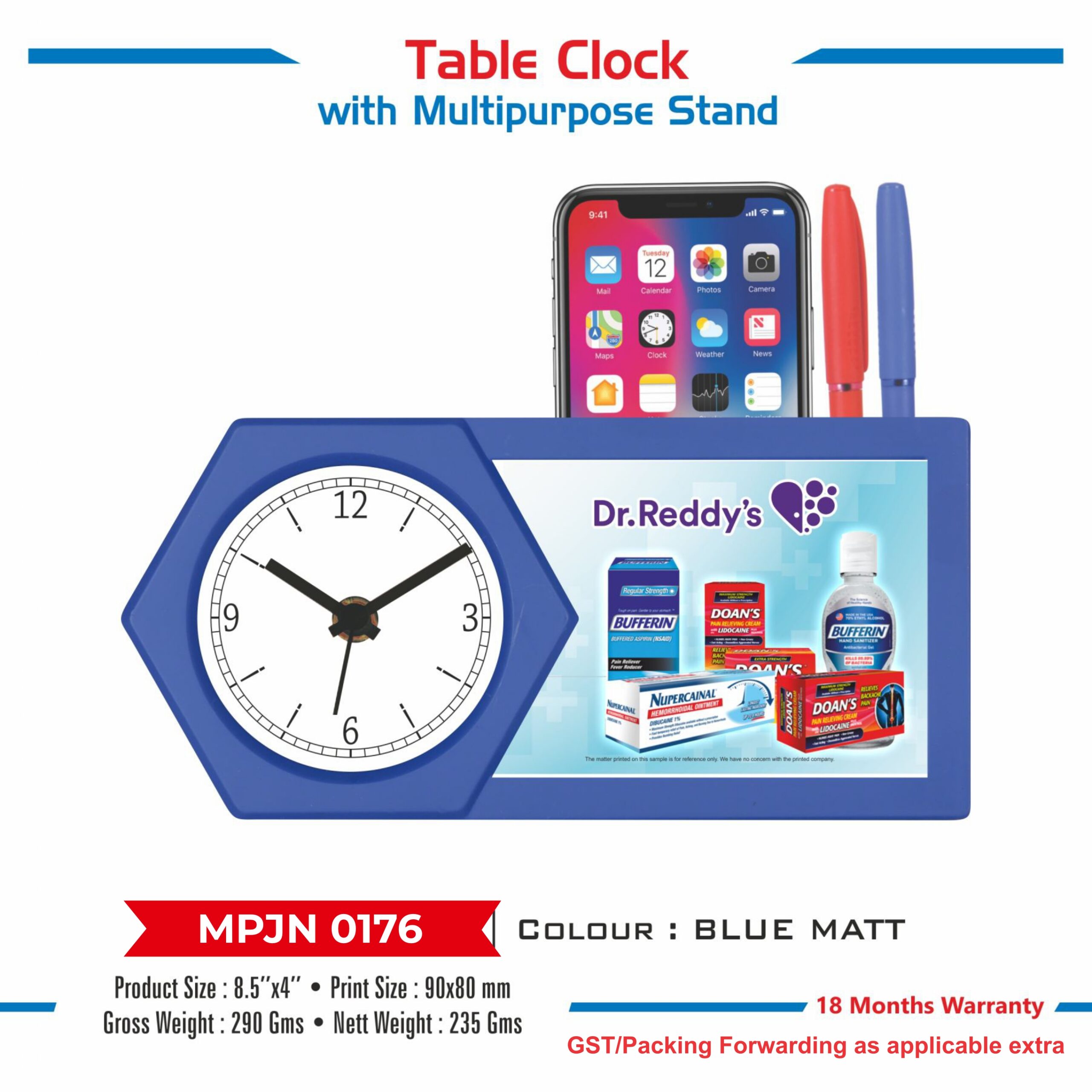 Table Clock with Multipurpose Stand - Code : MPJN 0176