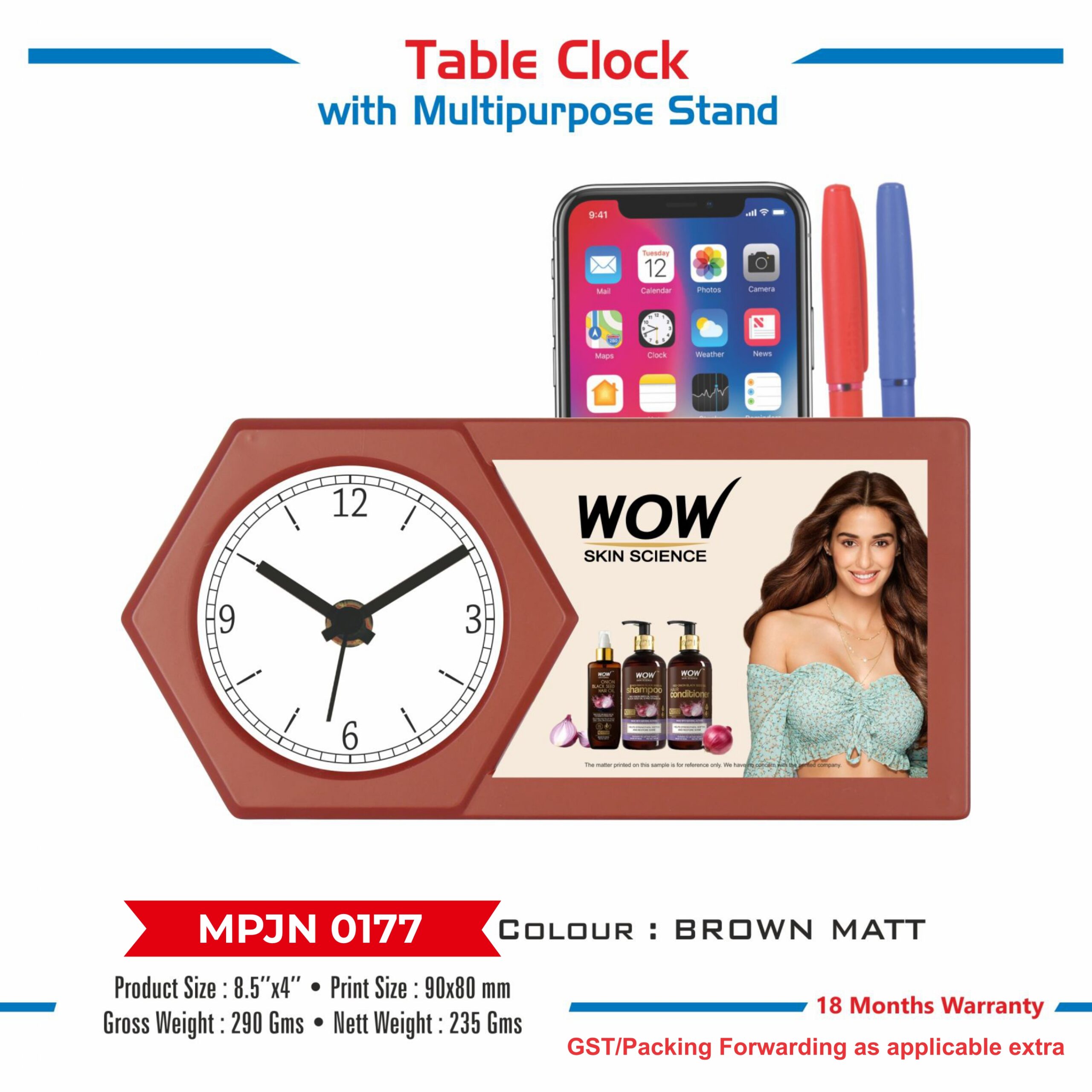 Table Clock with Multipurpose Stand - Code : MPJN 0177