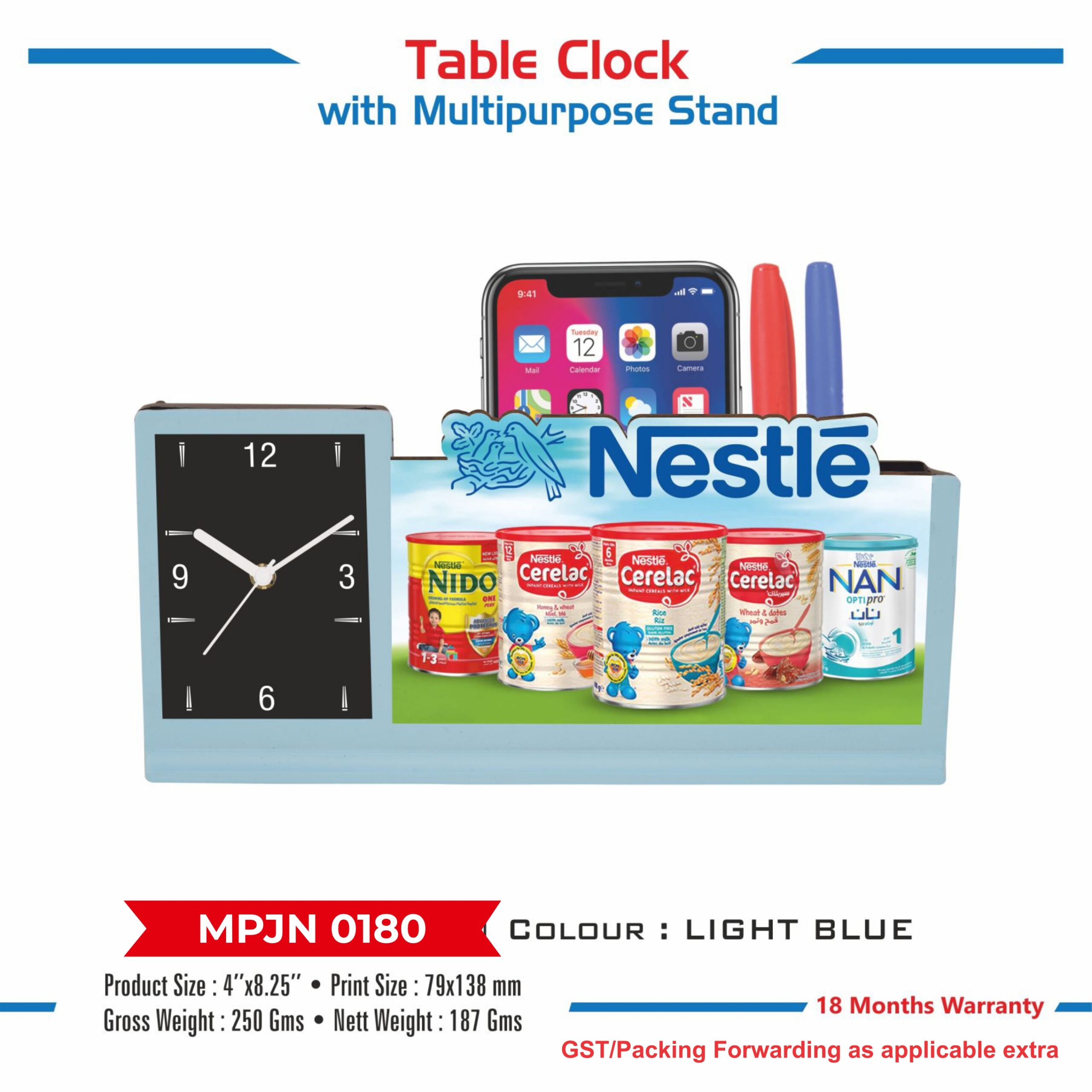 Table Clock with Multipurpose Stand - Code : MPJN 0180