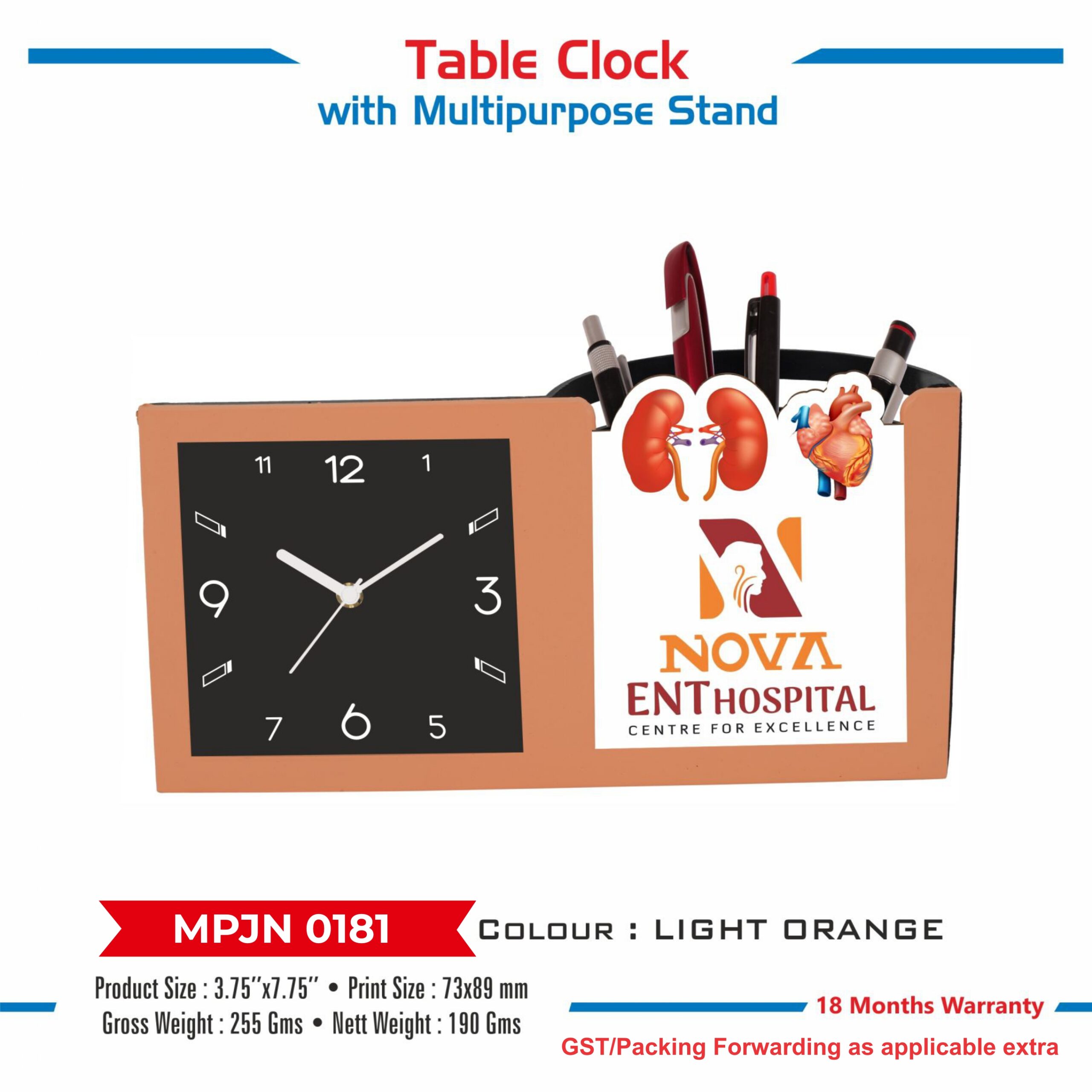 Table Clock with Multipurpose Stand - Code : MPJN 0181