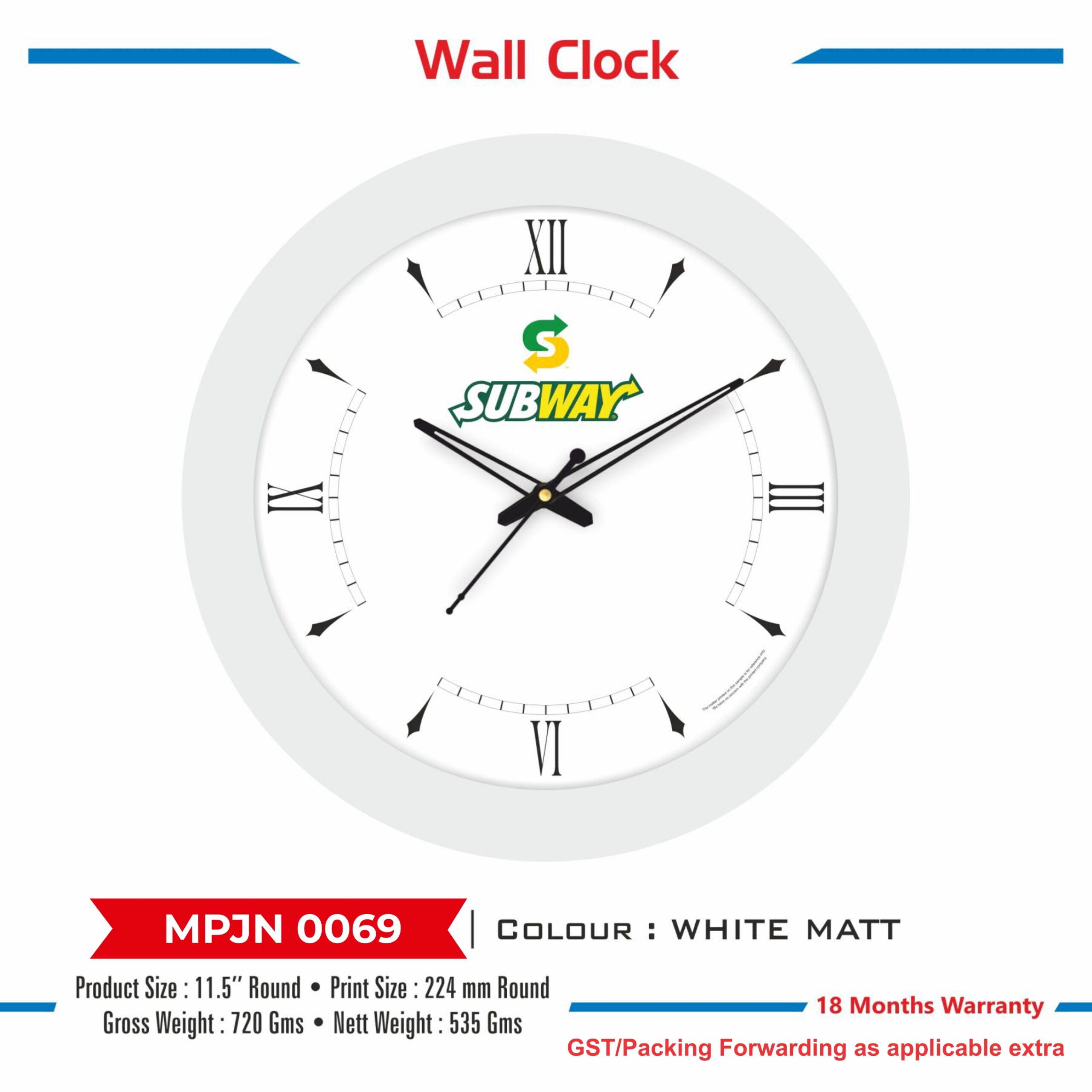 Wall Clock - Code : MPJN 0069
