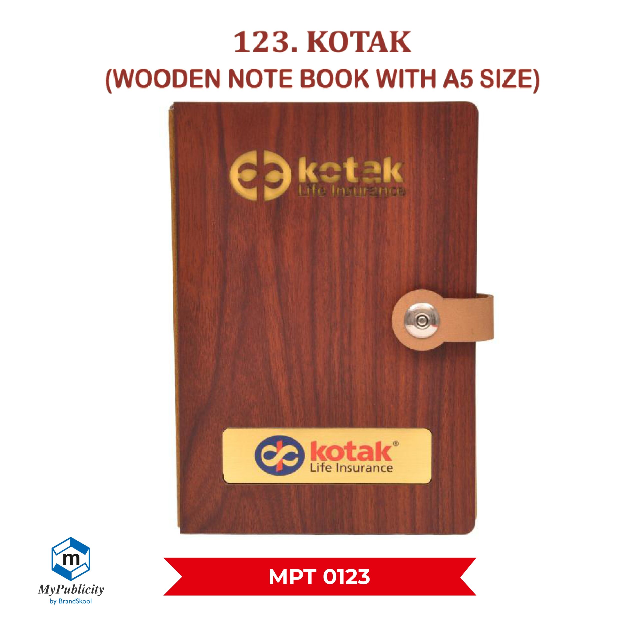 Wooden Note Book Diary - Code : MPT 0123