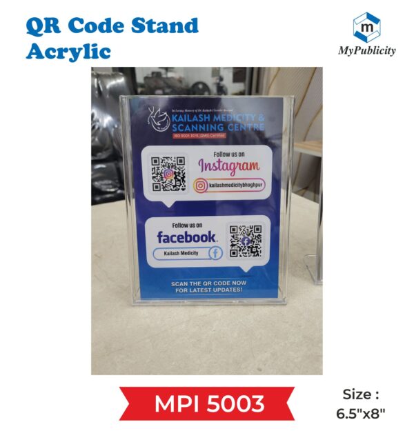 QR Code Stand (Acrylic) - Code : MPI 5003